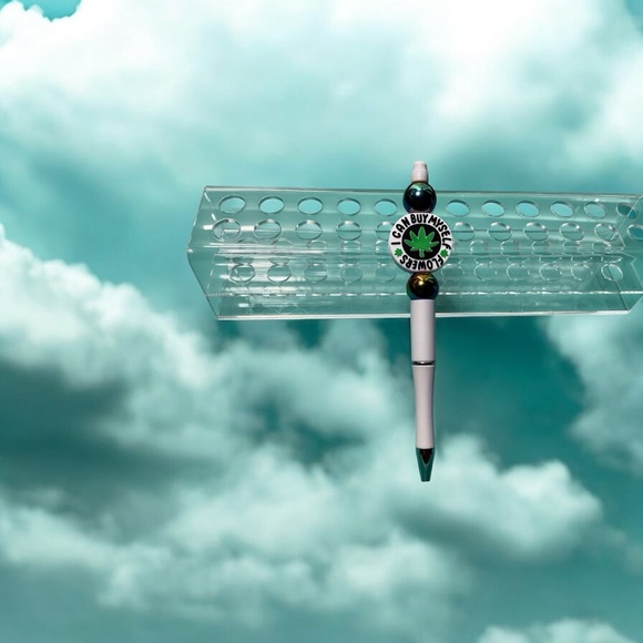 Handmade “I Can Buy Myself Flowers” Beaded Pen - Picture 2 of 4